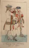 Les Costumes de l'Armée Imperiale, Les Costumes de l'Armée Imperiale. L'Infanterie. Les Trouppes immediates de la Maison d'Autriche, sous le Comandement de son Altesse le Prince Eugene de Savoije et Carignan, Veldt-Mareschall et Generalissime, pen and watercolour on paper, bound
