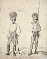 Representations of uniforms (mixed lot 47 items) by Militaria, various printing techniques; unframed, sold May 2025