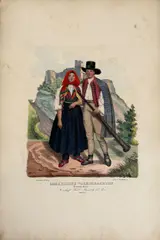 Wilhelm Horn, Moravian folk costumes from the regions of Olomouc, Brno, Hradisch, Jihlava and Znojmo (30 items), lithograph, coloured; original cover sheet, unframed