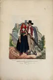 Wilhelm Horn, Moravian folk costumes from the regions of Olomouc, Brno, Hradisch, Jihlava and Znojmo (30 items), lithograph, coloured; original cover sheet, unframed