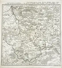 Wilhelm Buna, Exactissima statuum totius Ducatus Bavariae tabula secundum omnes status & praefecturas cum insertis et finitimis regionibus in IX. mappis geographicis recens, copper engraving; unframed