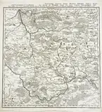 Wilhelm Buna, Exactissima statuum totius Ducatus Bavariae tabula secundum omnes status & praefecturas cum insertis et finitimis regionibus in IX. mappis geographicis recens, copper engraving; unframed