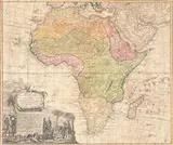 Johann Baptist Homann, Maps including Persia, Asia, Africa (mixed lot 7 items), coloured copper engraving; unframed, partly in passepartout