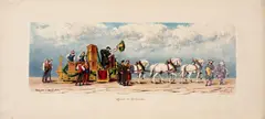 Hans Makart, Procession in honour of Emperor Franz Joseph and Empress Elisabeth on the occasion of their silver wedding anniversary on 27 April 1879 (mixed lot: 10 lithographs and 2 watercolours), c. 1879, colour lithograph, watercolour; unframed