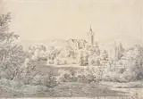 Franz X. Reinhold, Egg Castle near Deggendorf, 1862, pencil, coloured on paper; unframed