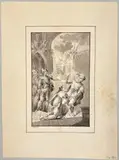 Johann Christoph Gubig, Images of the Romantic Cornucopia (mixed lot 9 items), c. 1837, pen in black and brown, wash on paper; unframed