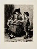 Franz Defregger, Reproductions after works by 19th century artists (mixed lot 58 items), various printing techniques; unframed, partly in passepartout