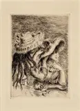 Pierre-Auguste Renoir, Le chapeau épinglé (La fille de Berthe Morisot et sa cousine), 3e planche, 1894, drypoint on paper; framed