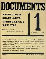 Documents. Archéologie beaux-arts ethnographie varietés. Magazine illustré (15 magazines in 2 volumes) by Documents, sold May 2025