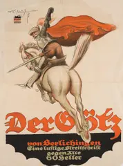 Theo Matejko, Der Götz von Berlichingen, eine lustigeStreitschrift gegen Alle, poster, lithograph; unframed