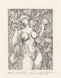 Ernst Fuchs, In Blättern and Früchten, 1967, etching on paper; unframed