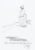 Günter Brus, Gott telefoniert mit der Welt, ballpoint pen on paper