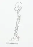 Günter Brus, Strichmännchen, India ink on paper