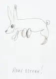 Günter Brus, Rohe Ostern!, India ink on paper