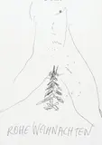 Rohe Weihnachten by Günter Brus, India ink on paper, sold Apr 2025