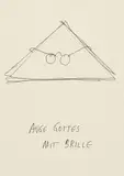 Auge Gottes mit Brille by Günter Brus, India ink on paper, sold Apr 2025