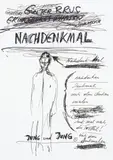 Nachdenkmal by Günter Brus, felt-tip pen, ballpoint pen and India ink on paper, sold Apr 2025