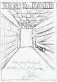 Kunst im Korb (2 pieces) by Günter Brus, ballpoint pen on paper, sold Apr 2025