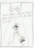 Mein Name heisst Hase, aber eigentlich bin ich ein Igel. by Günter Brus, India ink on paper, sold Apr 2025