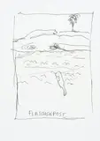 Flaschenpost by Günter Brus, India ink on paper, sold Apr 2025