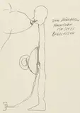Zum Hügelbeissen verwende ich stets Bügeleisen by Günter Brus, India ink on paper, sold Apr 2025