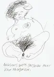 Günter Brus, Angesichts dieser Tatsache hilft kein Nachdenken., India ink on paper