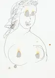 Günter Brus, Untitled, India ink on paper (with burn holes)