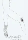 Günter Brus, Mama, mir passt keine normale Strumpfhose, India ink on paper