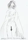 Günter Brus, Hochzeitskleid für einen Pfeil, India ink on paper