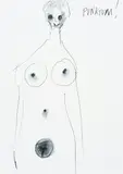 Punktum! by Günter Brus, India ink on paper, sold Apr 2025