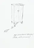 Herzerlabortbericht (leider nicht von mir) by Günter Brus, ballpoint pen on paper, sold Apr 2025
