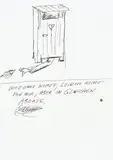 Witz ohne Worte, leider nicht von mir, aber im gleichen Aborte. by Günter Brus, India ink on paper, sold Apr 2025