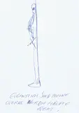 Eigentlich sind meine Werke nur die Hälfte wert. by Günter Brus, ballpoint pen on paper, sold Apr 2025
