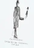 Günter Brus, Ein Fingerzeig: Ich bin wie das Gegenteil von mir, India ink on paper