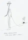 Günter Brus, Herr Anton Kraus für seine Maus Gassi., India ink on paper