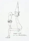 Günter Brus, Wahre Liebe ist ein Nasenstüber, India ink on paper