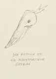 Günter Brus, Der Rettich ist ein widerwertiger Grobian, India ink on paper