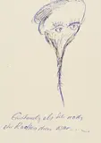 Günter Brus, Einstmals, als ich noch ein Radieschen war ..., ballpoint pen, ink ball pen on paper