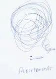 Günter Brus, Selbstporträt, ballpoint pen on paper