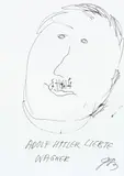 Günter Brus, Adolf Hitler liebte Wagner, India ink, ballpoint pen on paper