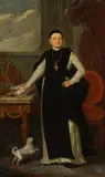 Gennaro Basile, Clergyman with puppy, oil on canvas; framed
