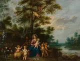 Rest on the escape to Egypt by Jan Brueghel the Younger, oil on copper; framed, offered Dec 2024