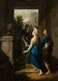 Adriaen van der Werff, Visitation of Mary, oil on panel; framed