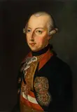 Joseph Hickel, Emperor Joseph II in the uniform of the Chevaux-Legers Regiment with the Order of the Golden Fleece, the Order of Maria Theresa and the Order of St Stephen, oil on canvas; framed