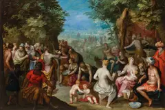 Jan Brueghel the Elder, Moses striking water from the rock, c. 1607, oil on copper