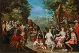 Jan Brueghel the Elder, Moses striking water from the rock, c. 1607, oil on copper