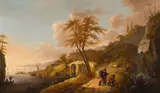 Pieter de Bloot, Coastal landscape with staffage, oil on panel; framed