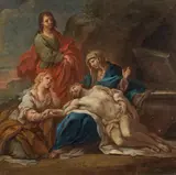 Francesco Trevisani, The Lamentation of Christ, oil on canvas; framed