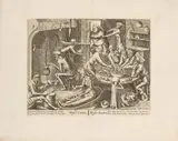 Pieter Brueghel the Elder, The lean kitchen, copper engraving; unframed