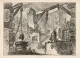 Die Quelle", sheet XIII from: "Carceri d'invenzione by Giovanni Antonio Battista Piranesi, c. 1749, copper engraving; unfamed, sold Dec 2024